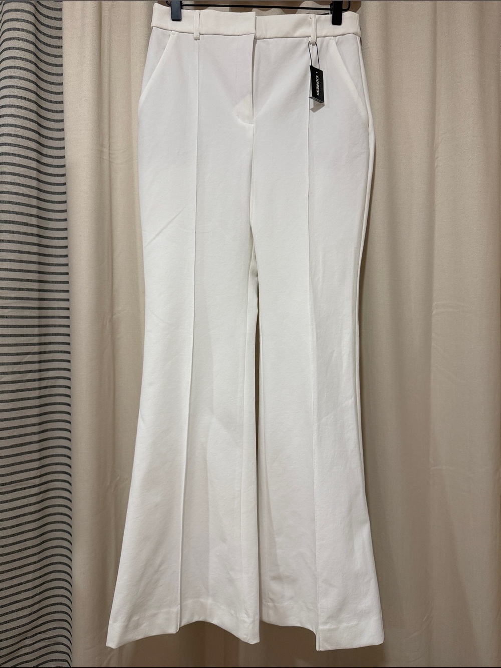 Express White Boot-Cut Dress Pants